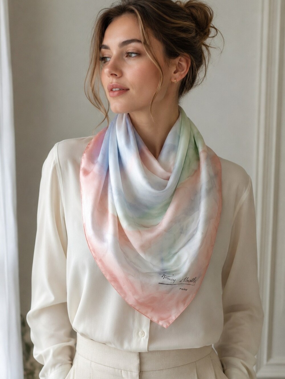 Vintage Remoy d'Urville Paris Square Scarf